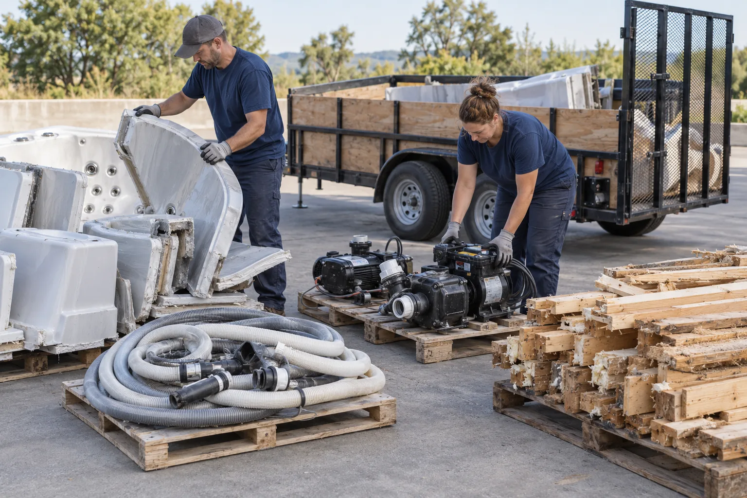 Hot Tub Disposal service scene