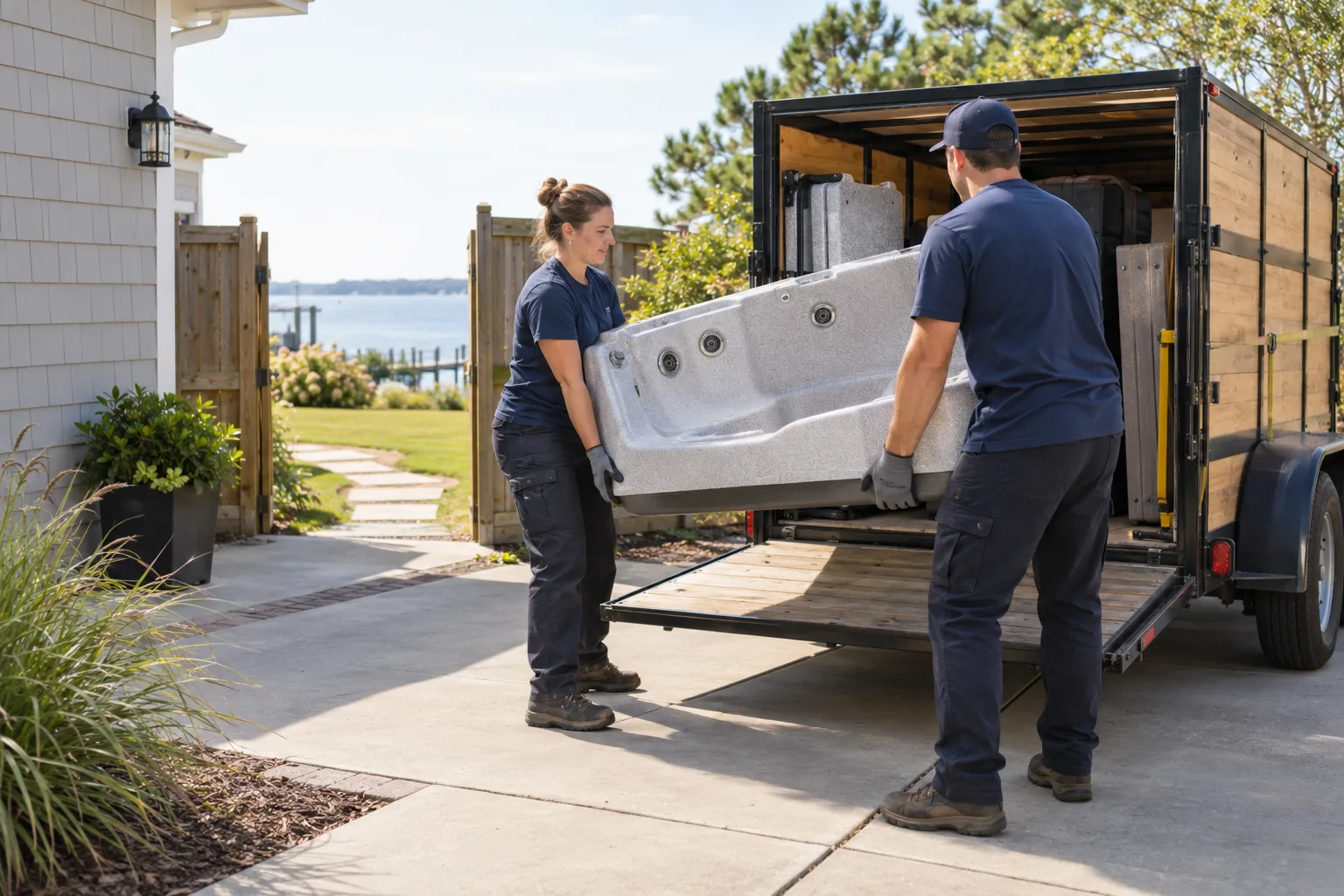 Jacuzzi Removal service scene