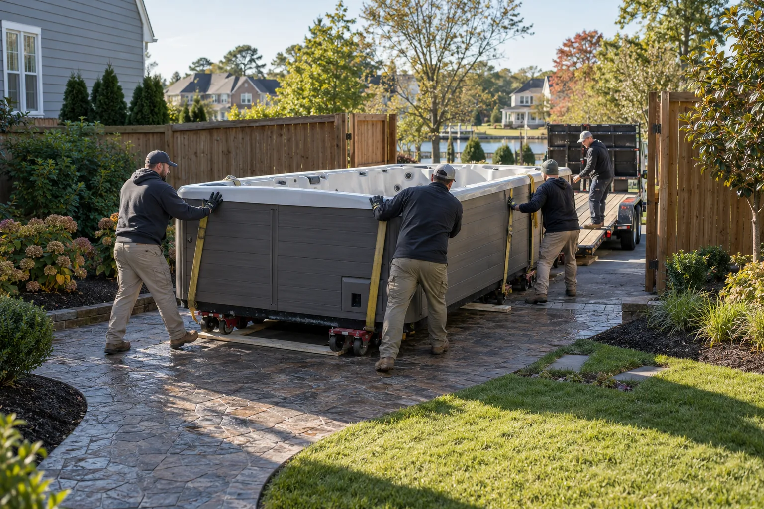 Swim Spa Removal service scene